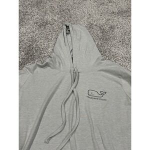 Vineyard Vines Mens Gray Whale Long Sleeve Hoodie T Shirt Size Small Edgartown